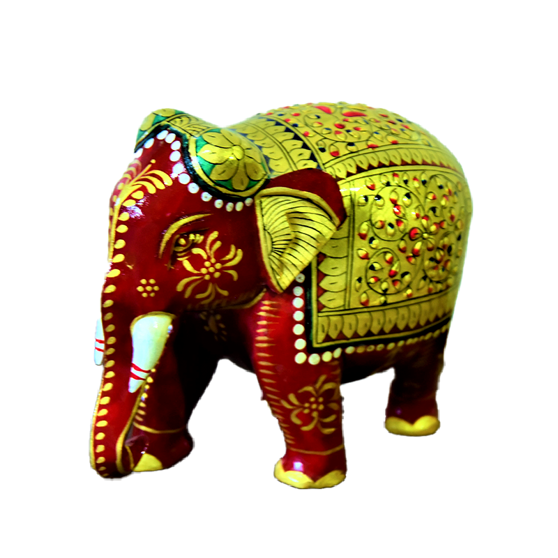 Channapatna Wooden Elephant Trunk Down - Indyhaat