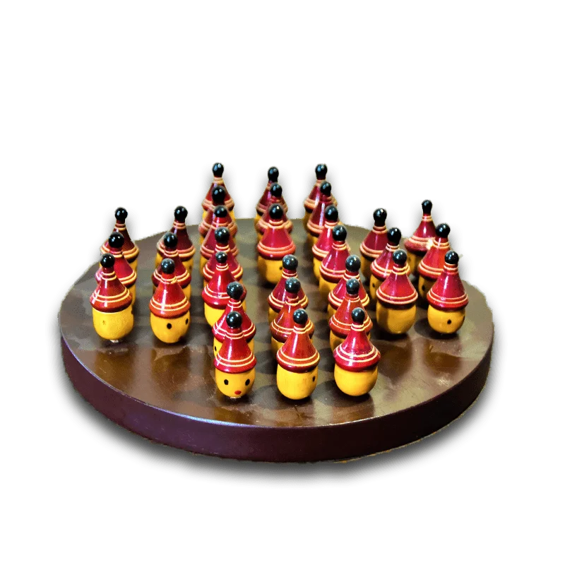 Channapatna Toy Wooden Solitaire Game with Coin