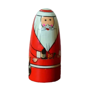 Channapatna Toys Wooden Santa Nesting Doll Set of 4 Multicolor