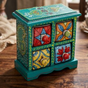 Decorative Blue Pottery Jewelry Box