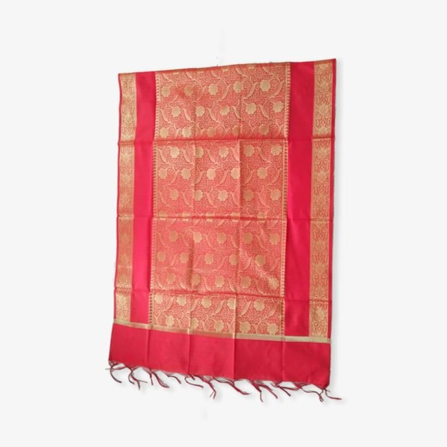 Banarasi Cotton Silk Red Stole