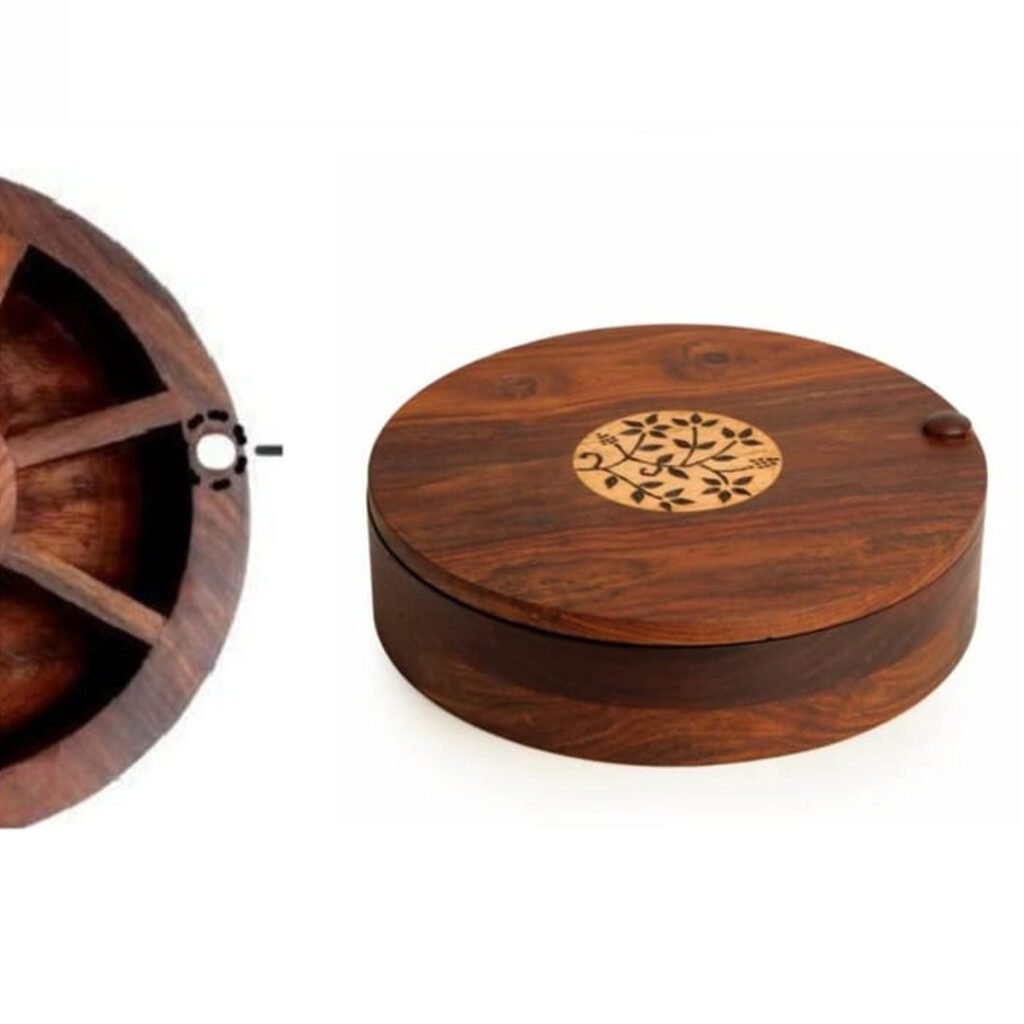 Musar Box Saharanpur Wooden Masala Box | 9 compartments | indyhaat