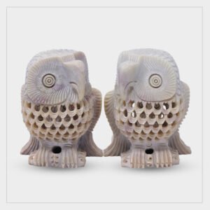 Antique Jalidar Single Stone Owl Set