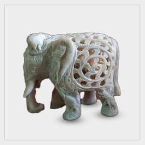 Antique Jalidar Single Stone Elephant