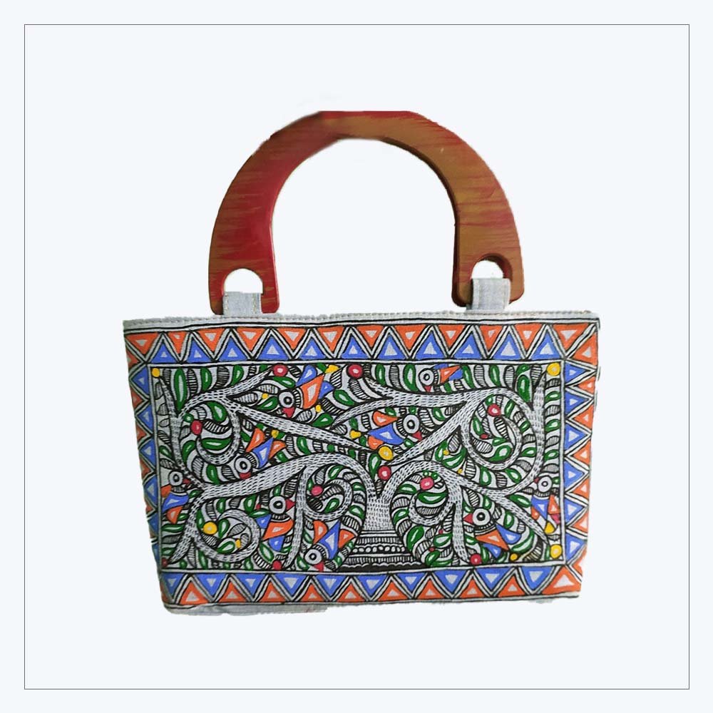 Colourful Peacock Madhubani Laptop Bag – Annuttama