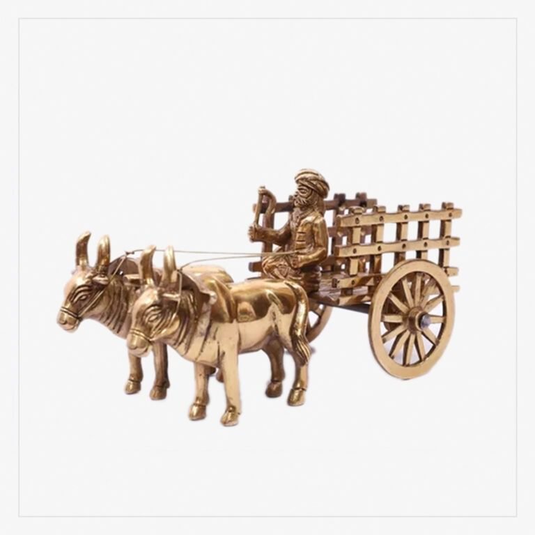 Moradabad – Brass Antique Bullock Cart Statue - Indyhaat