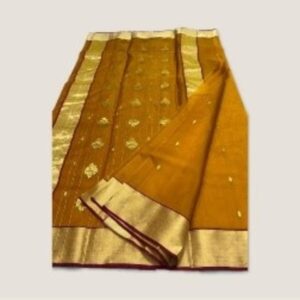 Chanderi Silk Saree Copper Eknaliya