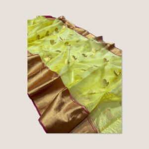 Chanderi Silk Saree Eknaliya Yellow