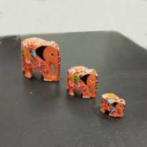 Kashmiri Walnut Wooden toys Elephant – Multicolour