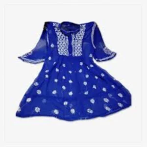 Lucknowi Chikankari Western Wear Georgette Chikankari Embroidery color blue