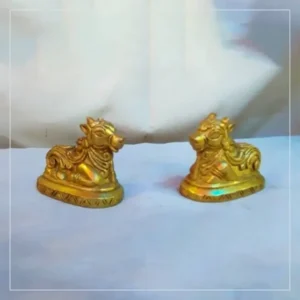 Moradabad – Brass Divine Bull Sri Nandi Idol Sculpture Statue