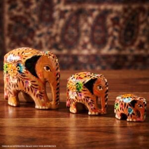 Kashmiri Walnut Wooden toys Elephant - Multicolour