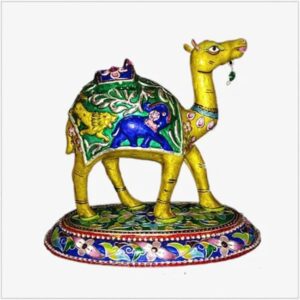 Banarasi Gulabi Meenakari Camel Statue