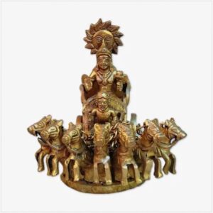 Moradabad Brass – Lord Surya with Chariot and 7 horses