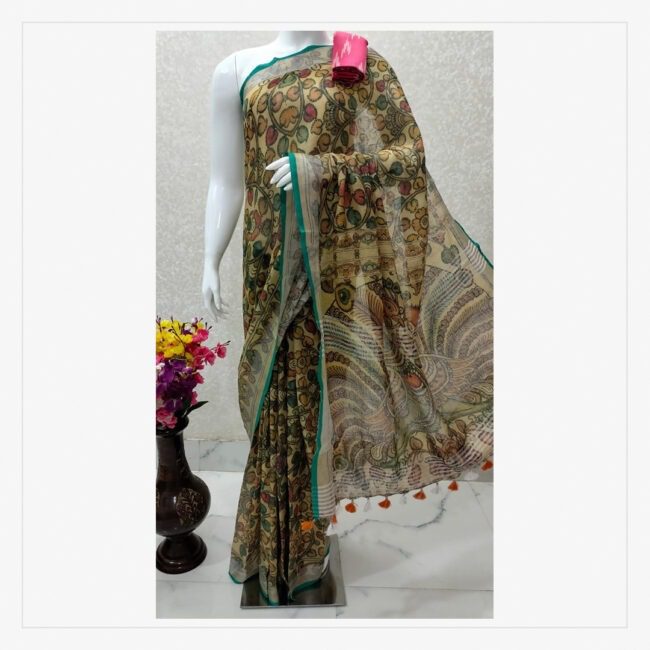 Bhagalpur Pure Linen Saree