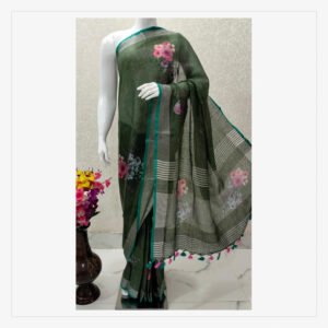 Bhagalpur Pure Linen Saree