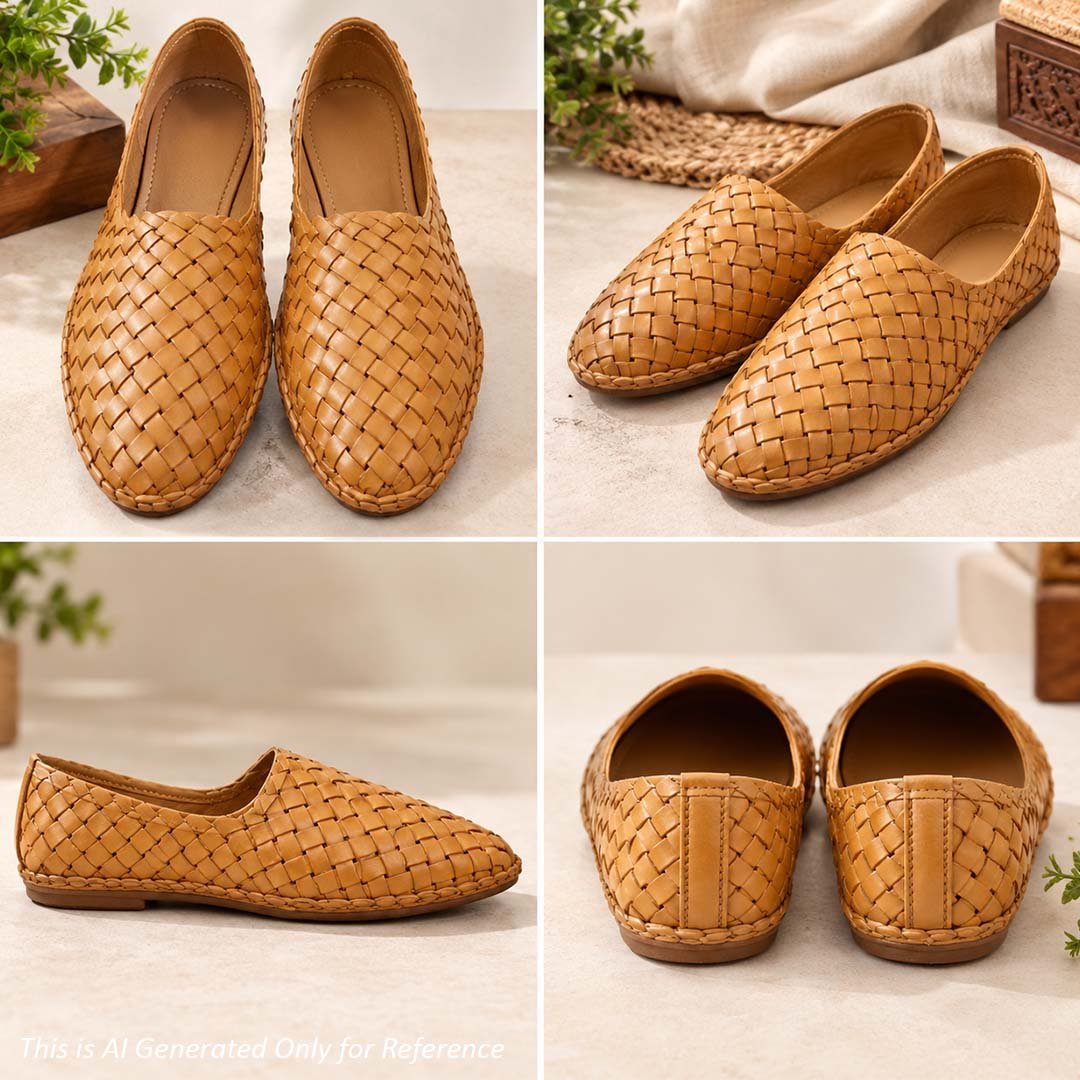 Kolhapuri Handcrafted Chappal For Men Full Net Shoes Pine Brown - Image 2