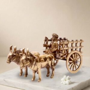 Moradabad Metal Craft Brass Bullock Cart Statue