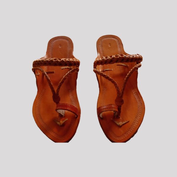 Kolhapuri Handcrafted Chappal For Women Cherry Wood Brown