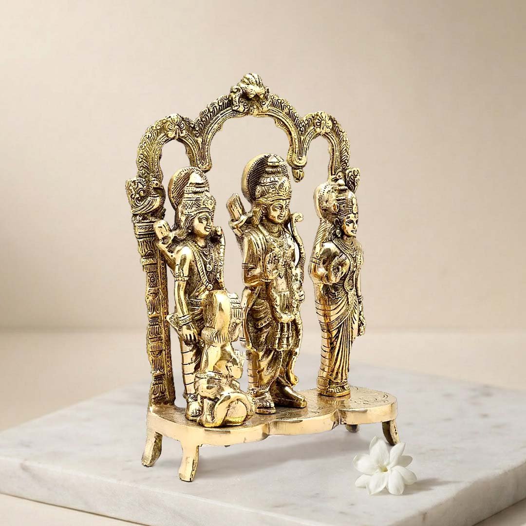 Moradabad Metal Craft Brass Ram Darbar Statue Antique Finish - Image 3
