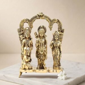 Moradabad Metal Craft Brass Ram Darbar Statue Antique Finish