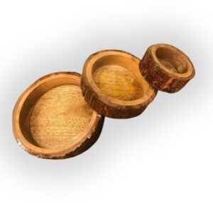 Round Buckel Wooden Tray