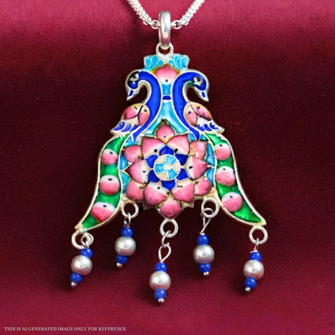 Banarasi Gulabi Meenakari Brooch