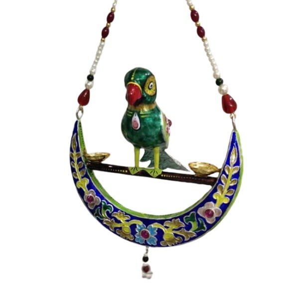 Gulabi Meenakari Parrot Wall Hanging