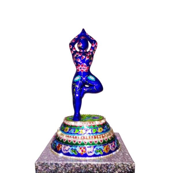 Gulabi Meenakari Yoga Statue