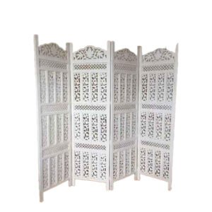 White Wooden Living Room Partition Screen