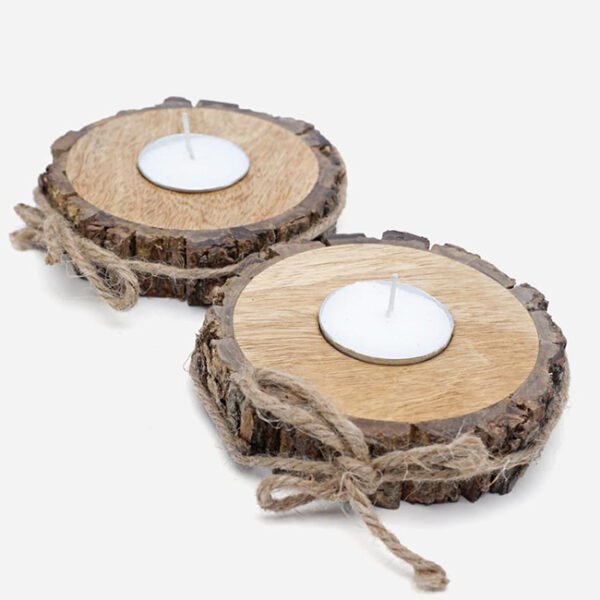 Tree Bark Wooden T-light Holder