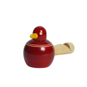 Channapatna Toy Red Sparrow Shaped Whistle