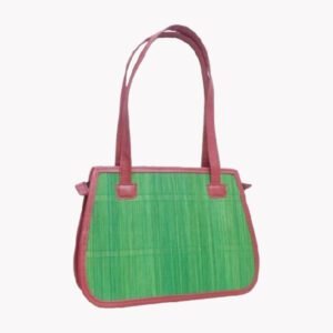 Tripura Bamboo Mat Ladies Green Handbag