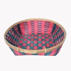 Tripura Bamboo Multi Color Round Basket