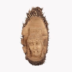 Tripura Bamboo Root Curving Brown Jesus Face Showpiece