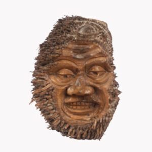 Tripura Bamboo Root Curving Brown Men Face Showpiece