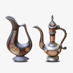Bidriware Silver Inlay Arabian Jugs Set of 2