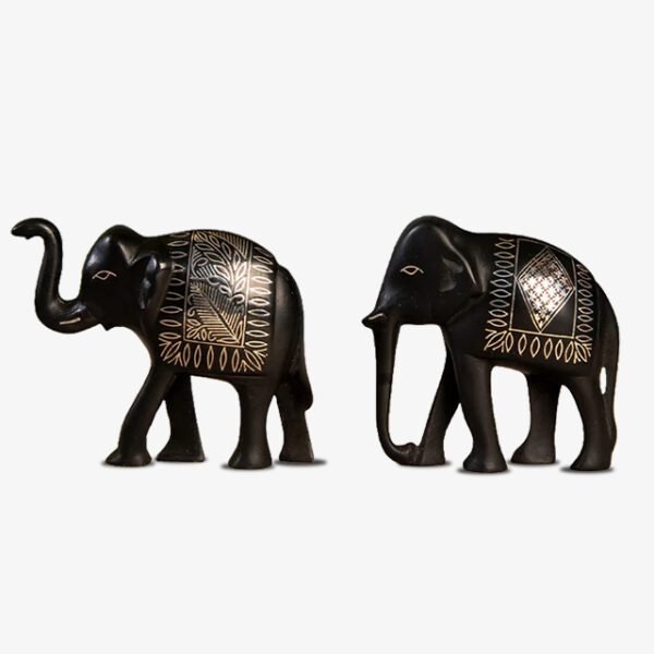 Bidriware Silver Inlay Curio Elephant Set of 2
