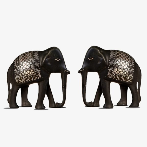 Bidriware Silver Inlay Elephant Set of 2