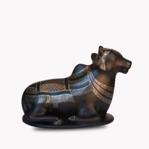 Bidriware Silver Inlay Nandi Big Idol