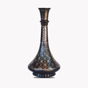 Bidriware Silver Inlay Shahenai Mughal Design Flower Vase