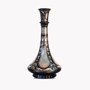 Bidriware Silver Inlay Shahnai Sheet Work Flower Vase