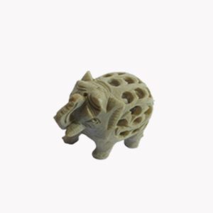 Gaura Stone Carving Elephant 3 inch 1