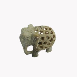 Gaura Stone Carving Elephant 4 inch - Image 2