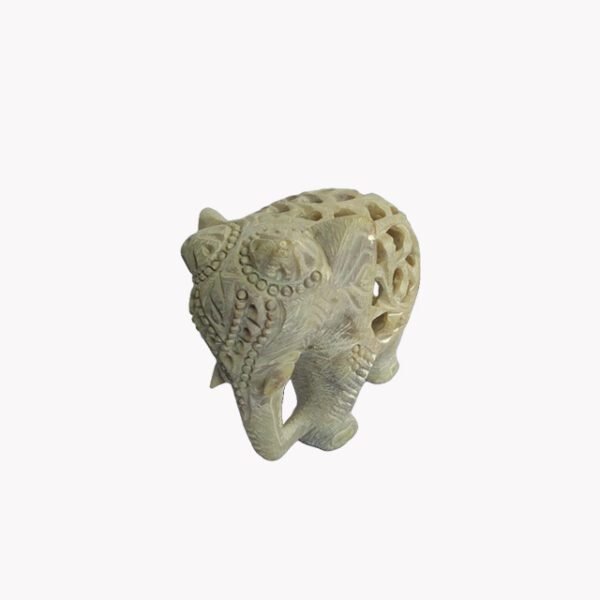 Gaura Stone Carving Elephant 4 inch