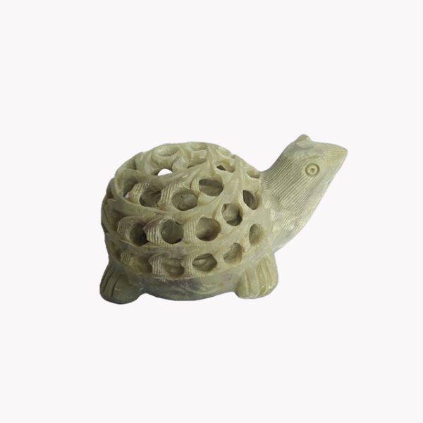 Gaura Stone Carving Turtle Figurine 4 Inch