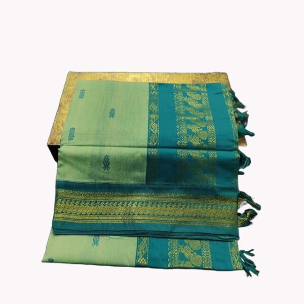 Paithani Silk Cotton Saree Pistachio Green