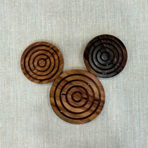 Saharanpur Wooden Handcrafted Ball in Maze Puzzle Set of 3