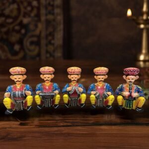 Wooden Musician Bawla Set of 5 Multicolor