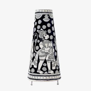 Andhra Pradesh Leather Puppetry Hanuman Hand Painted Table Lamp Top
